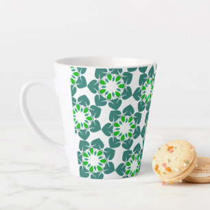 Leaf Pattern, Pattern Of Leaves, Green Leaves Latte Mug