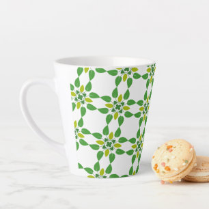 Leaf Pattern, Pattern Of Leaves, Green Leaves Latte Mug