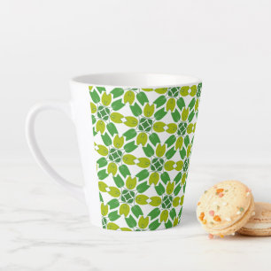 Leaf Pattern, Pattern Of Leaves, Green Leaves Latte Mug