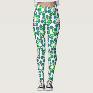 Leaf Pattern, Pattern Of Leaves, Green Leaves Leggings