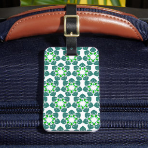 Leaf Pattern, Pattern Of Leaves, Green Leaves Luggage Tag