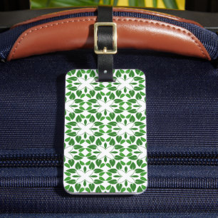 Leaf Pattern, Pattern Of Leaves, Green Leaves Luggage Tag