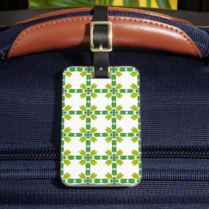 Leaf Pattern, Pattern Of Leaves, Green Leaves Luggage Tag