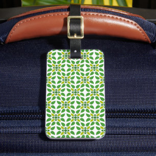 Leaf Pattern, Pattern Of Leaves, Green Leaves Luggage Tag