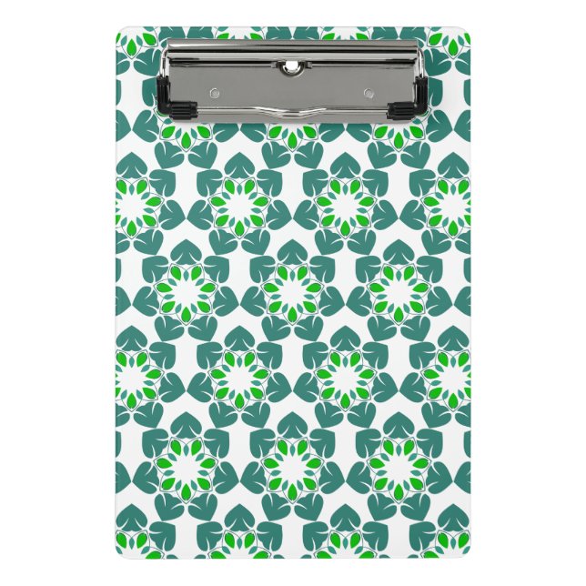 Leaf Pattern, Pattern Of Leaves, Green Leaves Mini Clipboard (Front)