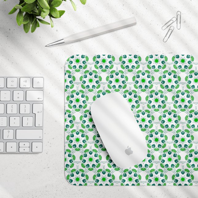 Leaf Pattern, Pattern Of Leaves, Green Leaves Mouse Pad (Creator Uploaded)