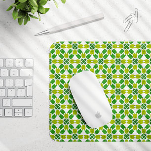Leaf Pattern, Pattern Of Leaves, Green Leaves Mouse Pad