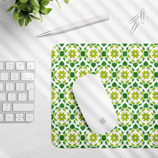 Leaf Pattern, Pattern Of Leaves, Green Leaves Mouse Pad (Creator Uploaded)
