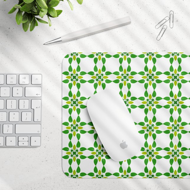 Leaf Pattern, Pattern Of Leaves, Green Leaves Mouse Pad (Creator Uploaded)