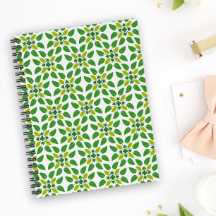 Leaf Pattern, Pattern Of Leaves, Green Leaves Notebook