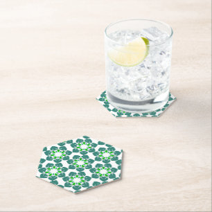 Leaf Pattern, Pattern Of Leaves, Green Leaves Paper Coaster