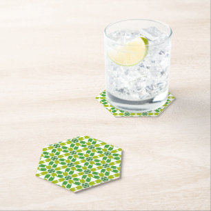 Leaf Pattern, Pattern Of Leaves, Green Leaves Paper Coaster