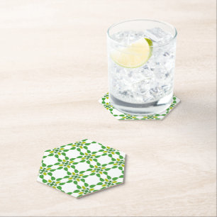 Leaf Pattern, Pattern Of Leaves, Green Leaves Paper Coaster