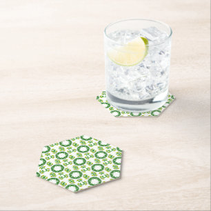 Leaf Pattern, Pattern Of Leaves, Green Leaves Paper Coaster