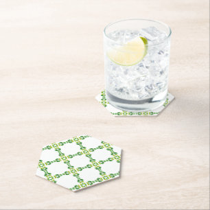 Leaf Pattern, Pattern Of Leaves, Green Leaves Paper Coaster