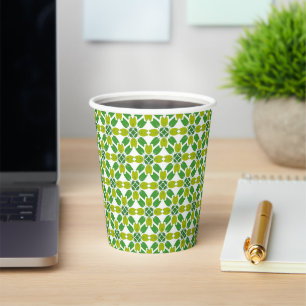 Leaf Pattern, Pattern Of Leaves, Green Leaves Paper Cups
