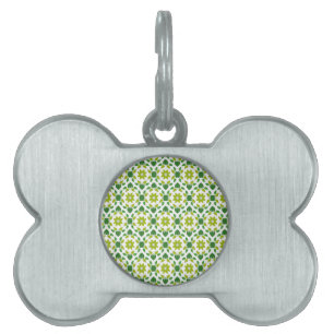 Leaf Pattern, Pattern Of Leaves, Green Leaves Pet ID Tag