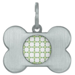 Leaf Pattern, Pattern Of Leaves, Green Leaves Pet ID Tag