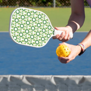 Leaf Pattern, Pattern Of Leaves, Green Leaves Pickleball Paddle