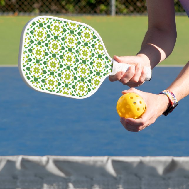 Leaf Pattern, Pattern Of Leaves, Green Leaves Pickleball Paddle (Insitu)