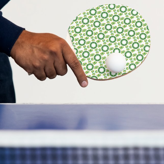 Leaf Pattern, Pattern Of Leaves, Green Leaves Ping Pong Paddle (Insitu)