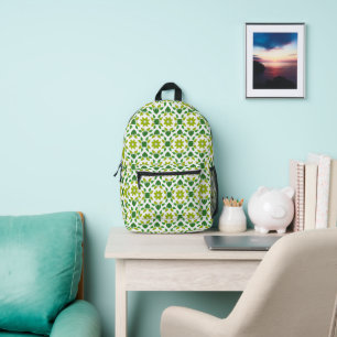 Leaf Pattern, Pattern Of Leaves, Green Leaves Printed Backpack