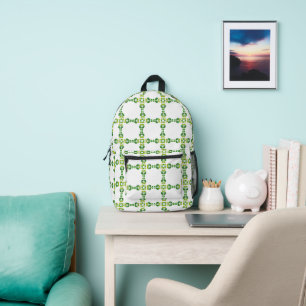 Leaf Pattern, Pattern Of Leaves, Green Leaves Printed Backpack