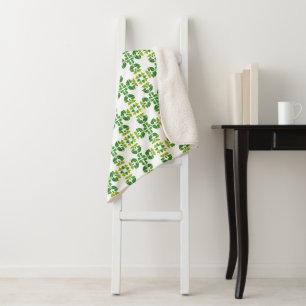 Leaf Pattern, Pattern Of Leaves, Green Leaves Sherpa Blanket