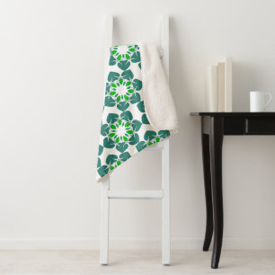Leaf Pattern, Pattern Of Leaves, Green Leaves Sherpa Blanket