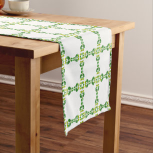 Leaf Pattern, Pattern Of Leaves, Green Leaves Short Table Runner