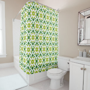 Leaf Pattern, Pattern Of Leaves, Green Leaves Shower Curtain