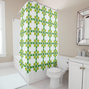 Leaf Pattern, Pattern Of Leaves, Green Leaves Shower Curtain