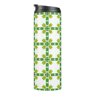 Leaf Pattern, Pattern Of Leaves, Green Leaves Thermal Tumbler
