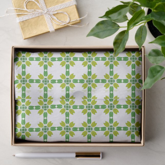 Leaf Pattern, Pattern Of Leaves, Green Leaves Tissue Paper (Gift)