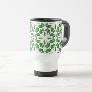 Leaf Pattern, Pattern Of Leaves, Green Leaves Travel Mug
