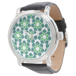 Leaf Pattern, Pattern Of Leaves, Green Leaves Watch