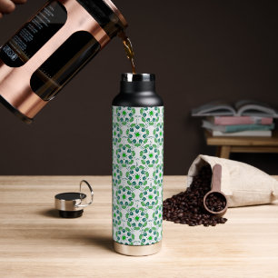 Leaf Pattern, Pattern Of Leaves, Green Leaves Water Bottle