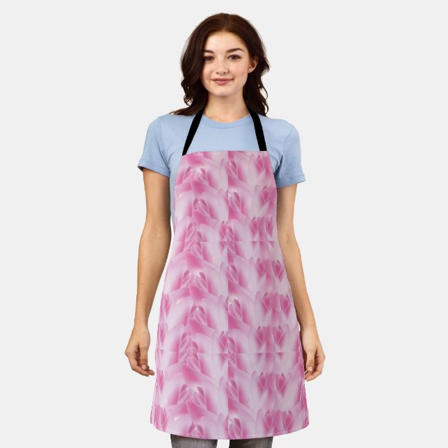 leaf Pattern, pink Apron (Worn)