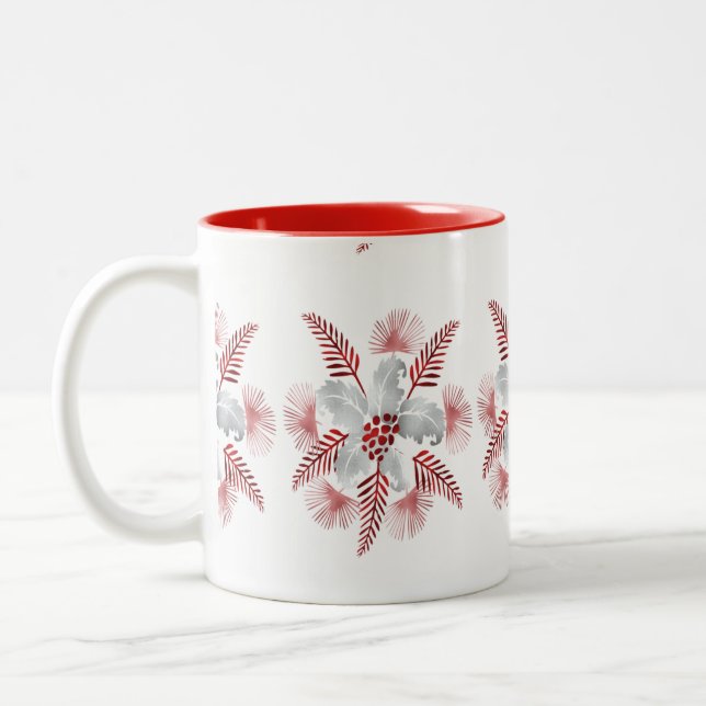 LEAF PATTERN.PNG Two-Tone COFFEE MUG (Left)