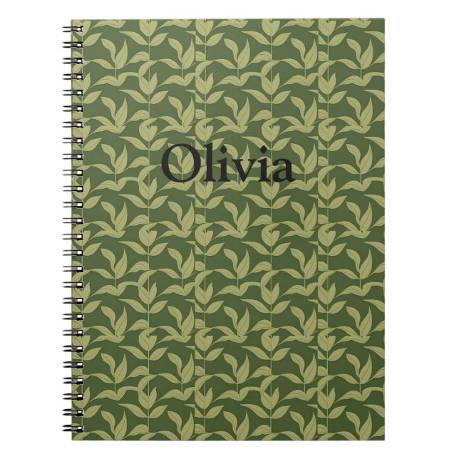 Leaf Pattern Spiral Photo Notebook (Front)