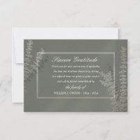 Leaf Pattern Sympathy Thank You Cards