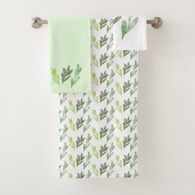 Leaf Pattern Towel Set (Insitu)