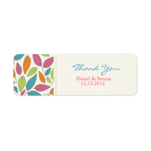 Leaf Pattern Wedding Thank You Gift Tag Label