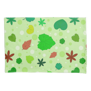 Leaf Pattern with Various Shapes and Colors Pillowcase