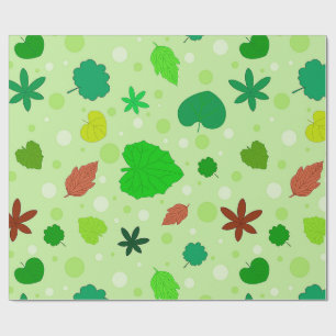 Leaf Pattern with Various Shapes and Colors Wrapping Paper