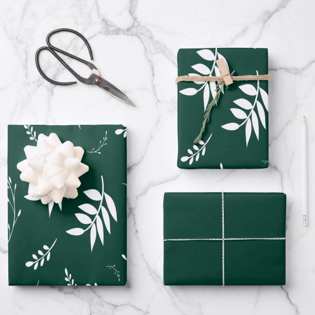 leaf pattern wrapping paper sheet (Front)