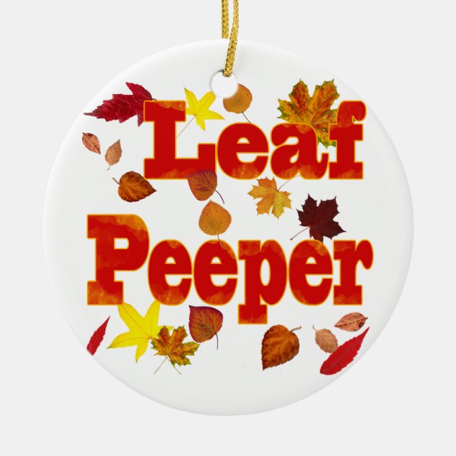 Leaf Peeper Ceramic Tree Decoration (Front)