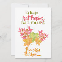 Leaf Peeping Foliage Autumn Watercolor Birthday