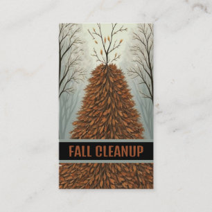 Leaf Pile Fall Cleanup Business Card