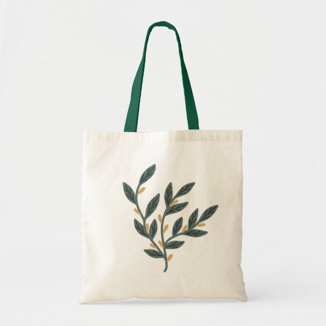 Leaf plant illustration tote bag (Front)